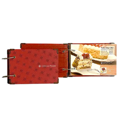 カフェ・喫茶 メニューブック No. 0091 カードリングで綴じた手のひらサイズのメニューブック